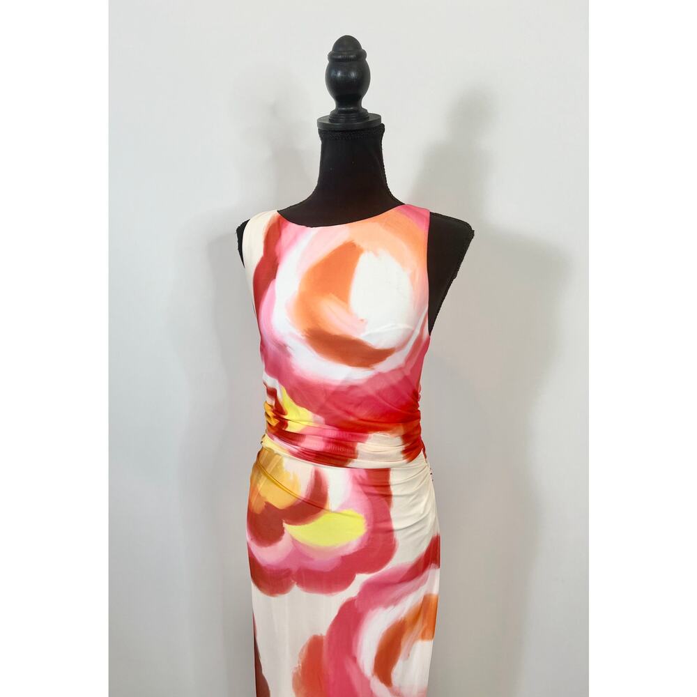 Amanda Uprichard Tiffany Dress Asteria Medium Midi Floral Colorful Lined Party - Picture 4 of 6